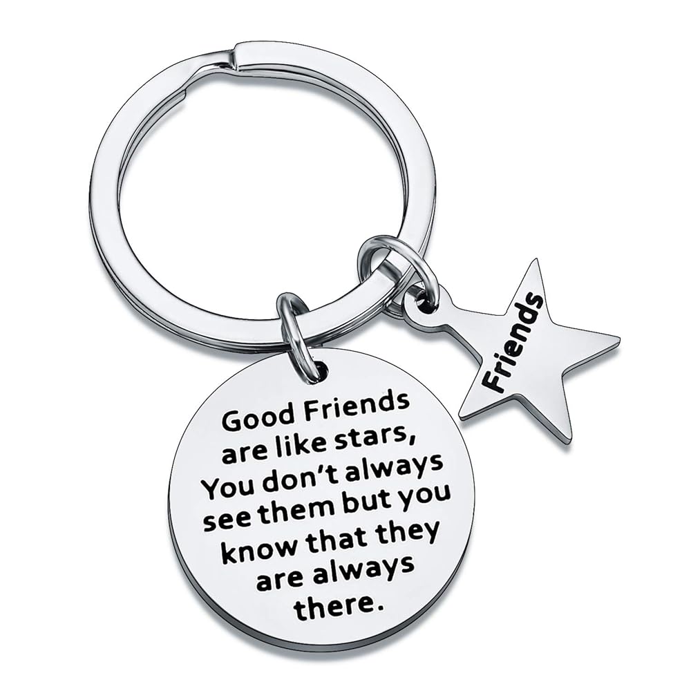 Amazon.com: BESPMOSP Good Friends Are Like Stars Charm Key